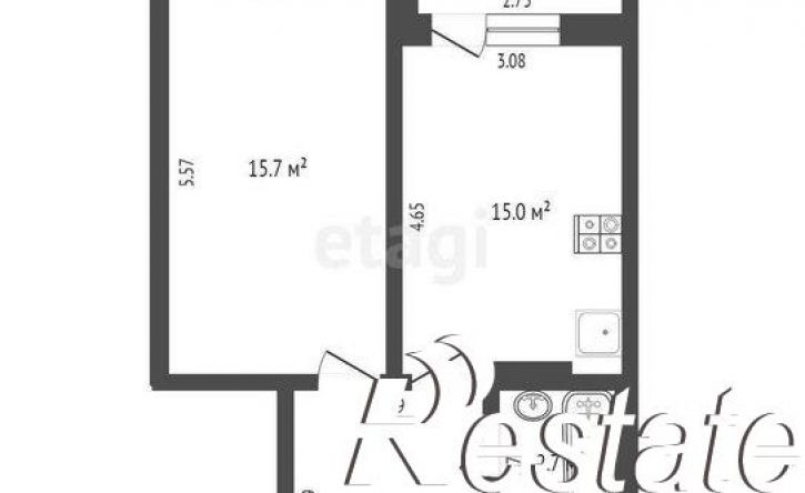 1-комн квартира улица Мельникайте, 2 к11,  д. 2 к11