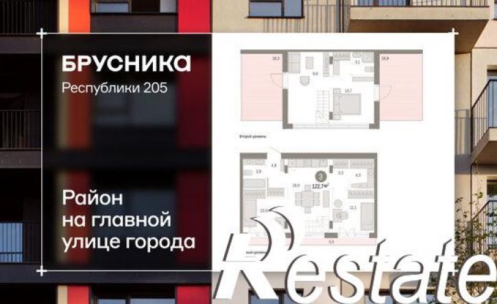 3-комн квартира улица Республики, 205 к2,  д. 205 к2