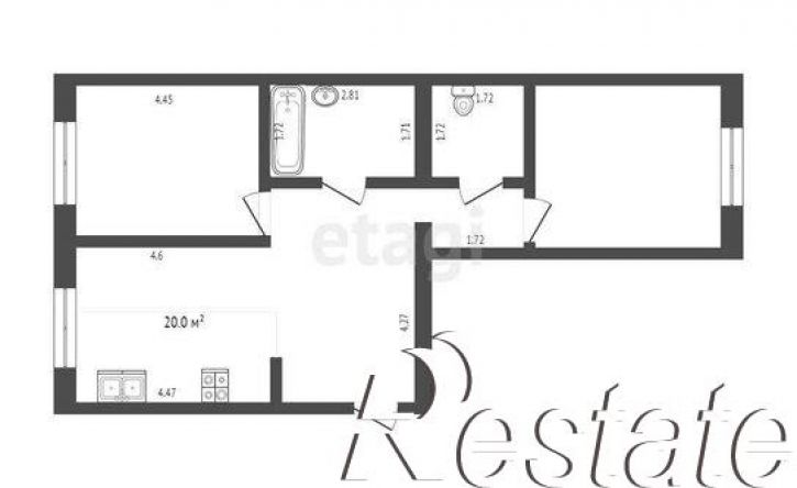 3-комн квартира улица Республики, 204 к6,  д. 204 к6