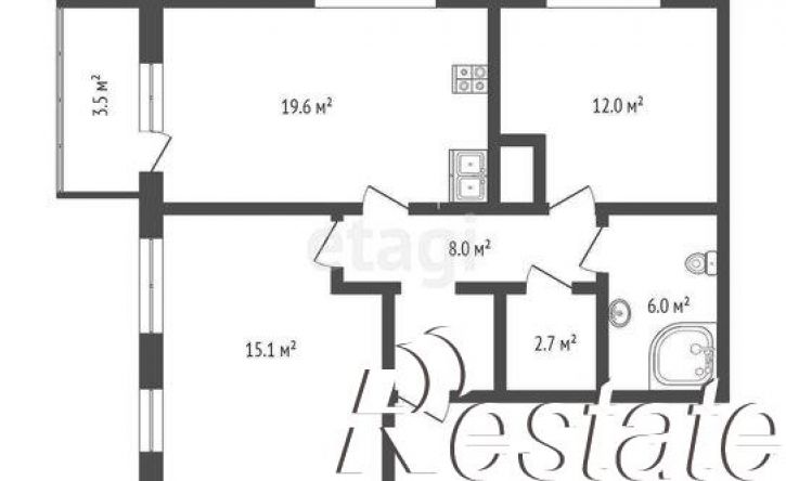 2-комн квартира улица Эрвье, 32 к1,  д. 32 к1