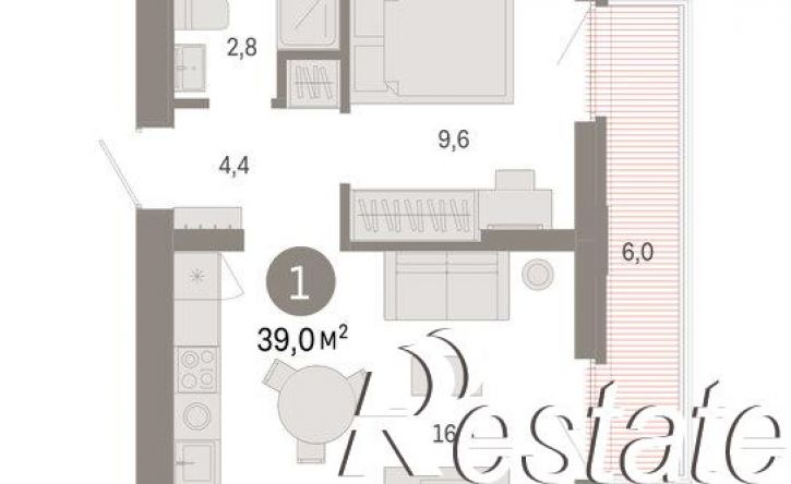 2-комн квартира в новом доме улица Республики, 205 к3,  д. 205 к3