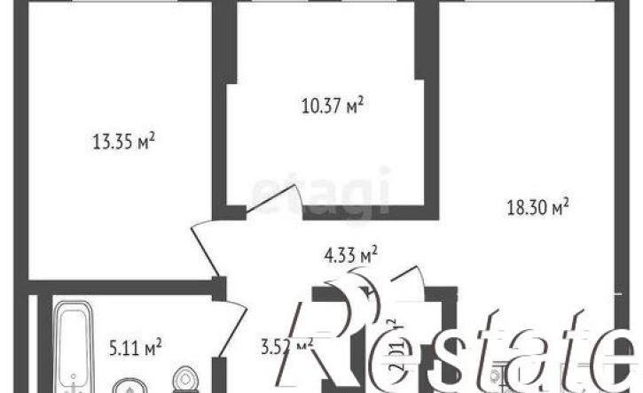 2-комн квартира улица Эрвье, 38,  д. 38