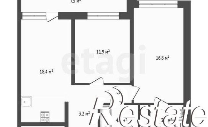 2-комн квартира улица Разведчика Кузнецова, 16,  д. 16