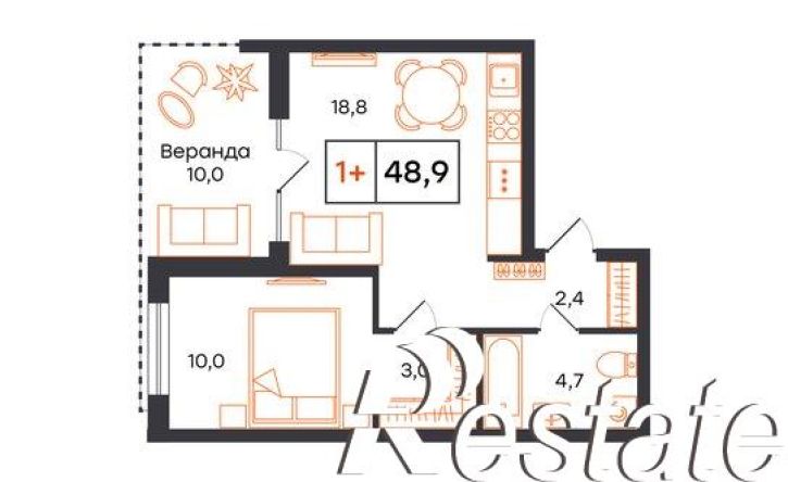 1-комн квартира в новом доме Тюменская улица, 13,  д. 13