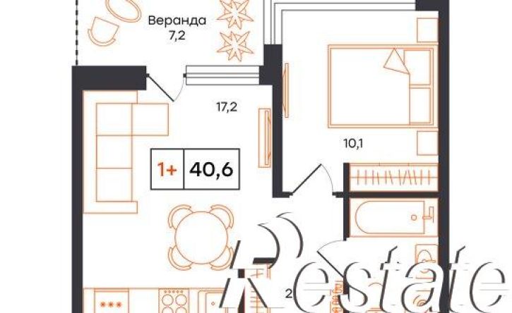 1-комн квартира в новом доме Тюменская улица, 13,  д. 13
