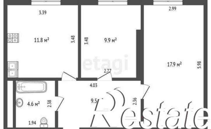 2-комн квартира улица Республики, 204 к7,  д. 204 к7