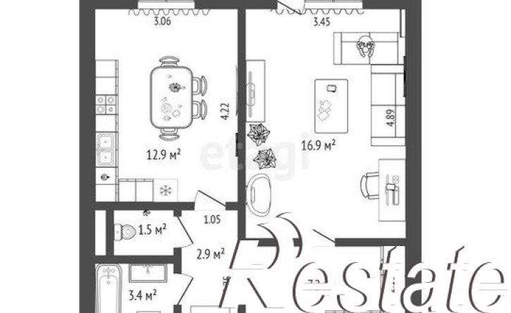 1-комн квартира улица Пермякова, 82 к1,  д. 82 к1