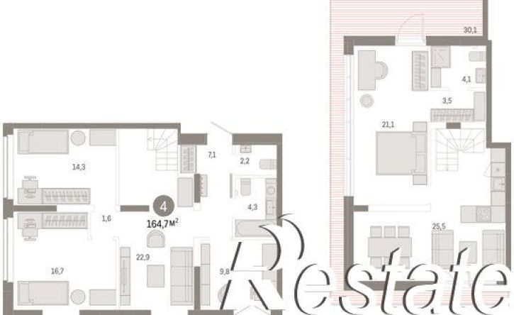 4-комн квартира улица Республики, 205 к2,  д. 205 к2