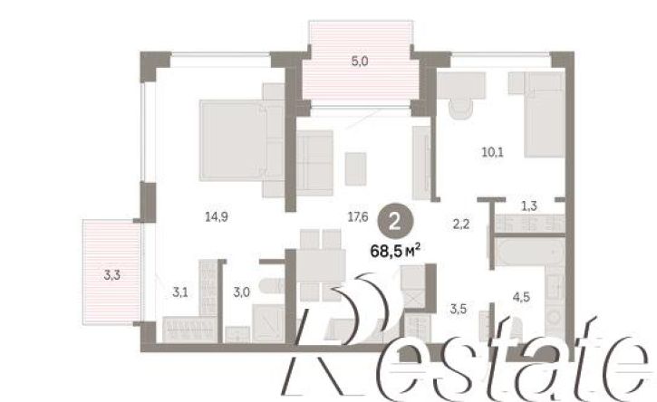 3-комн квартира в новом доме Причальная улица, 11,  д. 11