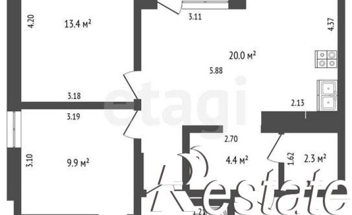 2-комн квартира Одесская улица, 7 к1,  д. 7 к1
