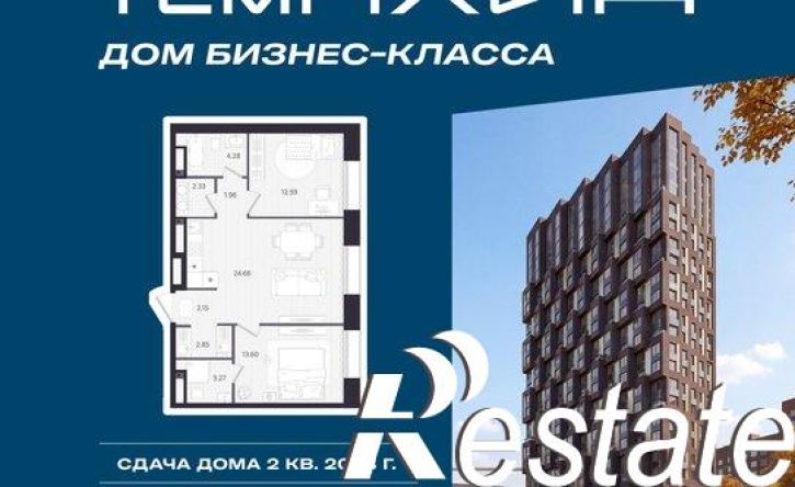 2-комн квартира в новом доме улица Циолковского, 9,  д. 9