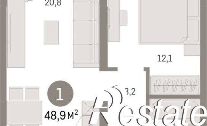 1-комн квартира в новом доме улица Республики, 205 к3,  д. 205 к3
