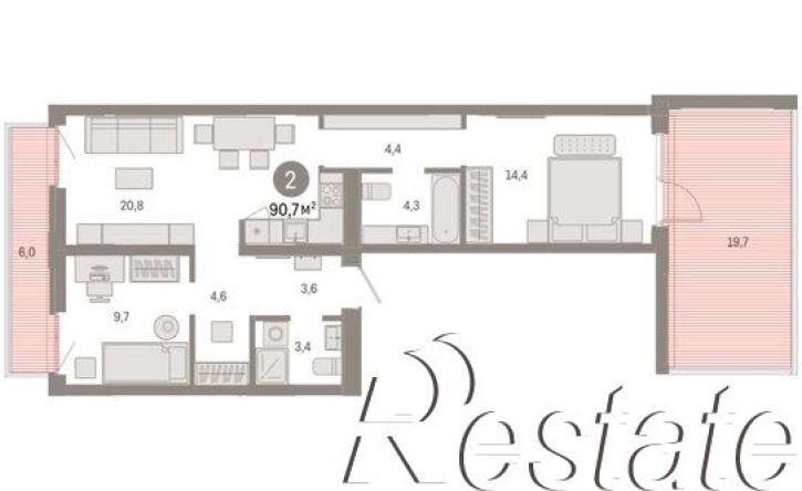 2-комн квартира в новом доме улица Республики, 205 к3,  д. 205 к3